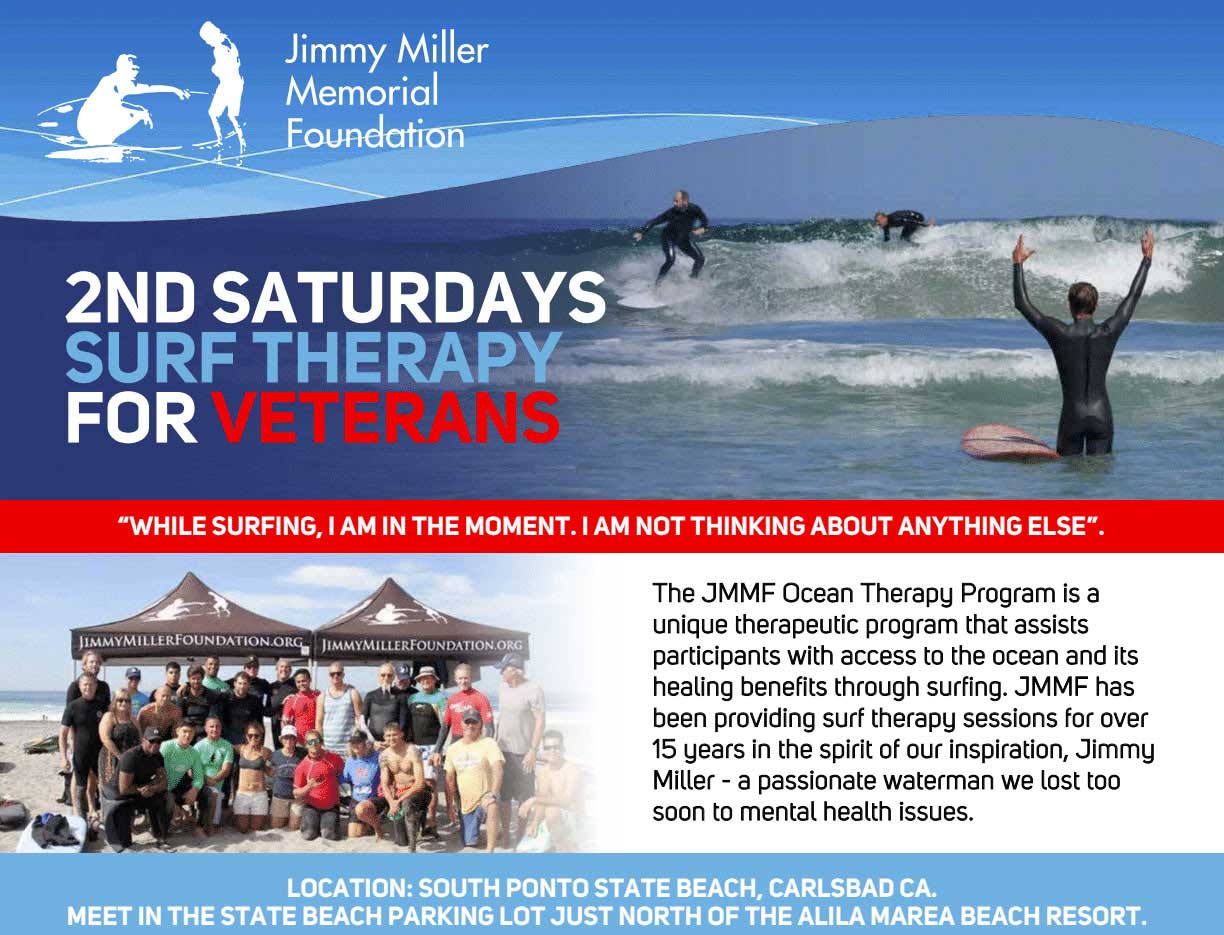 2ND SATURDAYS SURE THERAPY FOR VETERANS LOCATION: SOUTH PONTO STATE BEACH. CARLSBAD CA MEET IN THE STATE BEACH PARKING LOT JUST NORTH OF THE ALILA MAREA BEACH RESORT.