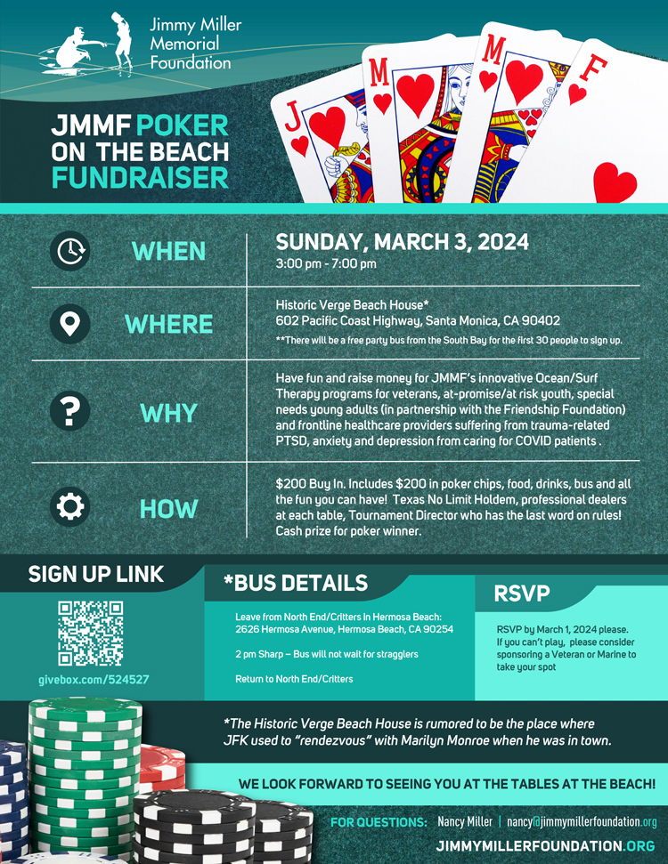 Poker on the beach fundraiser flier