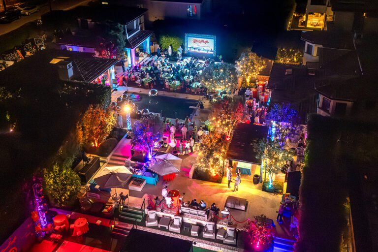 Benefiesta 2025 aerial photo at night